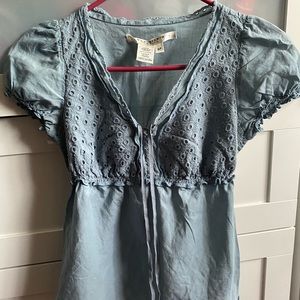 blue milkmaid top